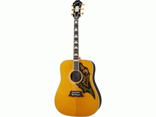 EPIPHONE MASTERBILT EXCELLENTE 6 String Acoustic Electric Guitar in Antique Natural Aged Gloss