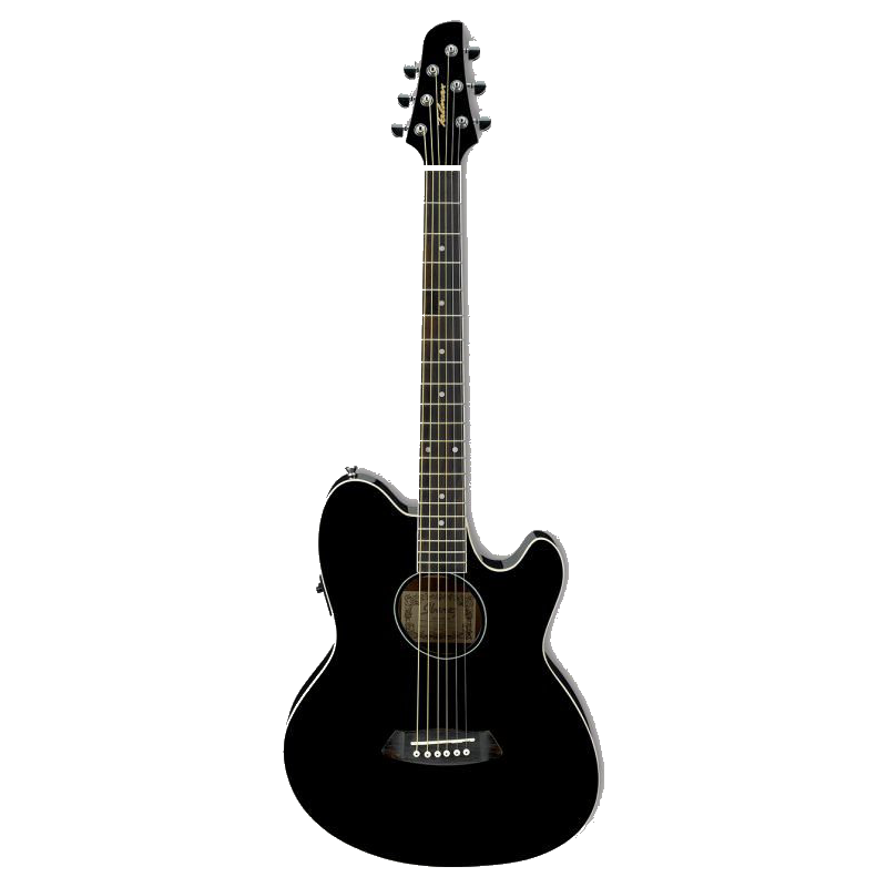 IBANEZ TALMAN TCY10E 6 String Acoustic Electric Double Cutaway Guitar in Black High Gloss