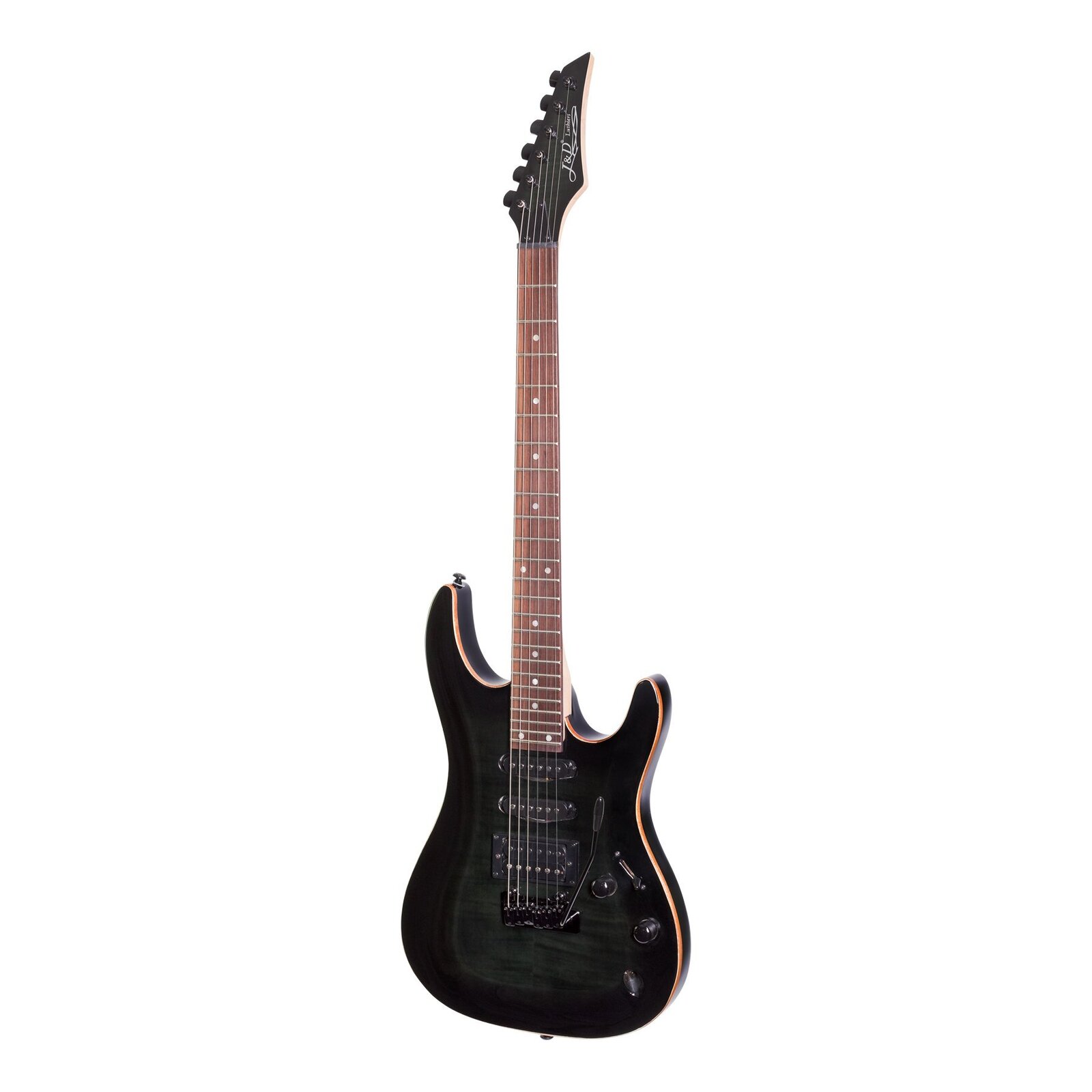 J D LUTHIERS IE9 6 String Contemporary Electric Guitar in Transparent Black JD IE9 TBK