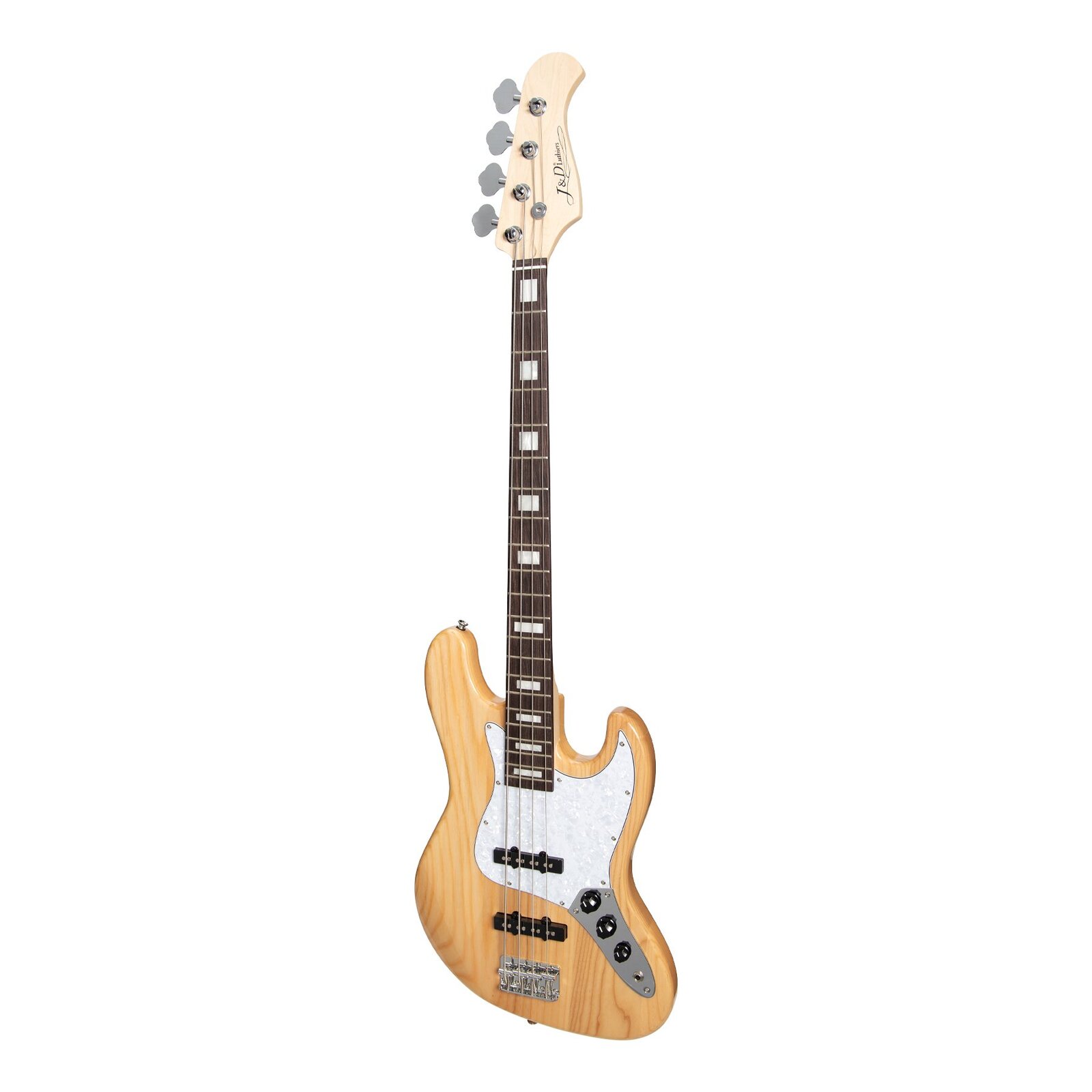 J D LUTHIERS JB 4 String Jazz Style Electric Bass Guitar in Natural Gloss JD JB NGL