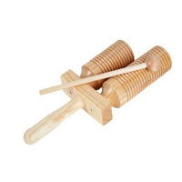 CPK ED233 10 1/2 INCH DUAL HANDHELD GUIRO TONE BLOCK WITH BEATER NATURAL