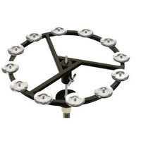 CPK DA201 10 INCH HI HAT TAMBOURINE 12 PAIRS JINGLES BLACK
