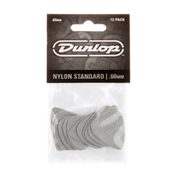 JIM DUNLOP PLECTRUMS 0.60mm Nylon Greys Players 12 Pack Picks