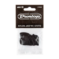 JIM DUNLOP PLECTRUMS JAZZ III Nylon Stiffo Players 6 Pack Picks
