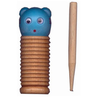 MANO ED705 05 INCH GUIRO SHAKER WITH BEARS HEAD WITH SCRAPER