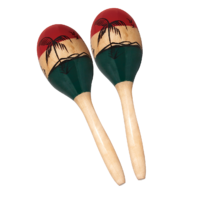 CPK Maracas Oval Wood Tropical Design Pair ED764