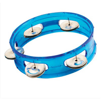 CPK ED270BL 06 INCH TAMBOURINE TRANSPARENT RIM 05 PAIRS OF JINGLES BLUE