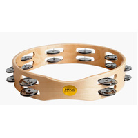 MANO ED613 10 INCH TAMBOURINE HEADLESS WOOD 18 PAIRS OF JINGLES