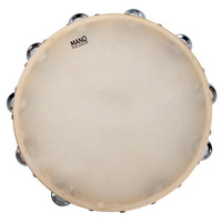 MANO ED614 12 INCH TAMBOURINE 18 PAIRS JINGLES CALF SKIN