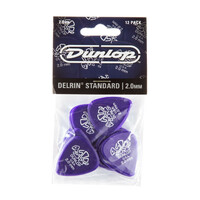 JIM DUNLOP PLECTRUMS 2.00mm Delrin 500 Standards Players 12 Pack Picks
