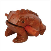 MANO EM337L 05 INCH LONG GUIRO TONE FROG BROWN WITH BEATER