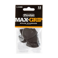 JIM DUNLOP PLECTRUMS 1.00mm Nylon Greys Max-Grip Players 12 Pack Picks