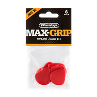 JIM DUNLOP PLECTRUMS JAZZ III Nylon Max-Grip Players 6 Pack Picks