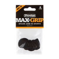 JIM DUNLOP PLECTRUMS JAZZ III Nylon Max-Grip with Stiffo Players 6 Pack Picks