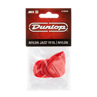 JIM DUNLOP PLECTRUMS JAZZ III XL Nylon Sharp Tip Players 6 Pack Picks