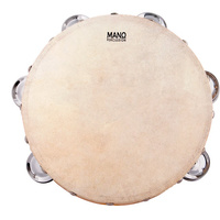 MANO ED623 08 INCH TAMBOURINE 12 PAIRS JINGLES CALF SKIN