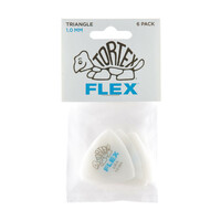 JIM DUNLOP PLECTRUMS 1.00mm Tortex Flex Triangles Players 6 Pack Picks