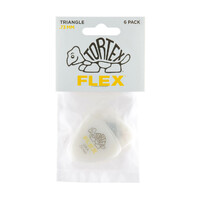 JIM DUNLOP PLECTRUMS 0.73mm Tortex Flex Triangles Players 6 Pack Picks