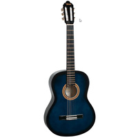 VALENCIA VC203TBU 3/4 SIZE CLASSICAL GTR ONLY SITKA SPRUCE TOP TRANSPARENT BLUE