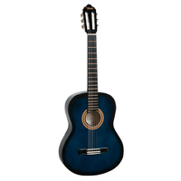 VALENCIA VC201TBU 1/4 SIZE CLASSICAL GTR ONLY SITKA SPRUCE TOP TRANSPARENT BLUE