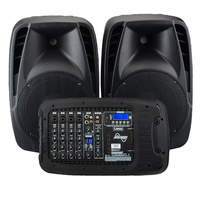 AUDIOHUB AH2500D 500 WATT COMPLETE PA SYSTEM WITH 2 X MICS AND CABLES