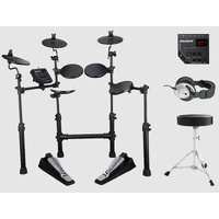 CARLSBRO CSD100P 5 PIECE COMPACT ELECTRONIC KIT WITH STOOL AND HEADPHONES