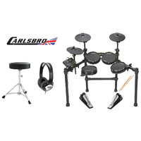 CARLSBRO CSD25MPACK 7 PIECE STUDENT ELECTRONIC DRUM KIT WITH BASS DRUM PEDAL STOOL AND HEADPHONES