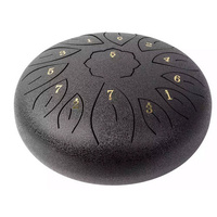 MANO MPC54BK 14 INCH 13 NOTE C DIATONIC TONGUE DRUM WITH ROPE EDGING BLACK