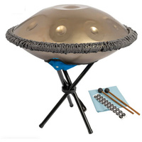 MANO MPC55G 22 INCH STAINLESS STEEL 10 NOTE HANDPAN WITH BAG AND STAND GOLD