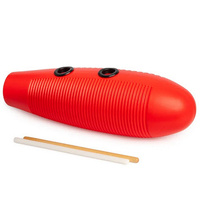 MANO EDP09 LARGE PLASTIC GUIRO IN RED WITH SCRAPER