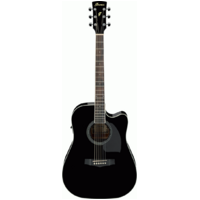 IBANEZ PF15ECE 6 String Dreadnought/Electric Cutaway Guitar in Black
