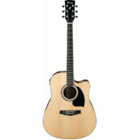 IBANEZ PF15ECE 6 String Dreadnought/Electric Cutaway Guitar in Natural High Gloss