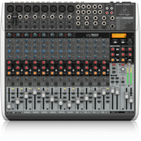 BEHRINGER XENYX QX2222USB 22 Channel 2/2 Bus Mixer Mic Preamps & Compressors, Klark Teknik Multi-FX Processor (8 x XLR)