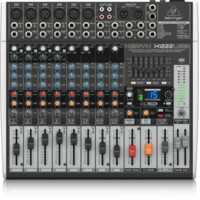 BEHRINGER XENYX X1222USB 16 Channel 2/2 Bus Mixer with XENYX Mic Preamps & Compressors, EQs, 24-Bit Multi-FX Processor (6 x XLR)