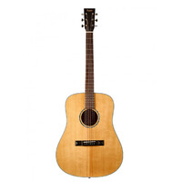 TASMAN TA100 Dreadnought Acoustic Guitar, Solid Spruce Top in Natural with Case