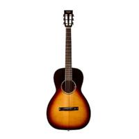 TASMAN TA100P-E 6 String Parlor/Electric Guitar, Solid Spruce Soundboard in Sunburst with Case