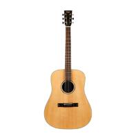 TASMAN TA200-E 6 String Dreadnought/Electric Guitar, Solid Cedar Soundboard in Natural with Case