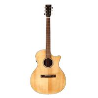 TASMAN TA200GS-CE 6 String Grand Symphony/Electric Cutaway Guitar,, Solid Spruce Soundboard in Natural with Case