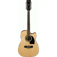 IBANEZ PF1512ECE 12 String Dreadnought/Electric Cutaway Guitar in Natural