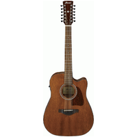 IBANEZ ARTWOOD AW5412CE 12 String Dreadnought/Electric Cutaway Guitar in Natural Open Pore