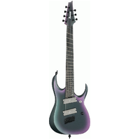 IBANEZ AXION LABEL RGD71ALMS 7 String Multi Scale Electric Guitar in Black Aurora Burst Matte