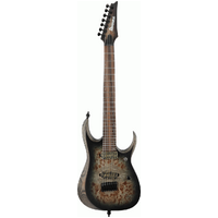 IBANEZ RG RGD71ALPA 7 String Electric Guitar in Charcoal Burst Black Stained Flat