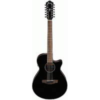IBANEZ AEG AEG5012 12 String Acoustic/Electric Cutaway Guitar in Black High Gloss
