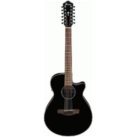 IBANEZ AEG AEG5012 12 String Acoustic/Electric Cutaway Guitar in Black High Gloss