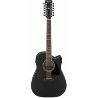 IBANEZ ARTWOOD AW8412CE 12 String Acoustic/Electric Cutaway Guitar in Weathered Black