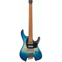 IBANEZ QX54QM BSM PREMIUM Electric Guitar with Wizard C 3 piece Roasted Maple/Bubinga Neck in Matte Blue Sphere Burst & Gig Bag