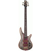 IBANEZ SR5CMDXBIL PREMIUM 5 String Electric Bass Guitar with Gig Bag in Black Ice Low Gloss