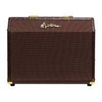 MARTINEZ 25 Watt Retro Style Acoustic Guitar with Reverb in Paisley Brown MAE-25R-FEV
