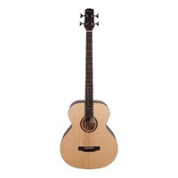 MARTINEZ NATURAL 4 String Acoustic/Electric Bass Guitar with Solid Spruce Top in Open Pore