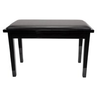 CROWN Duet Piano Stool Deluxe Timber Trim with Storage Compartment in Black